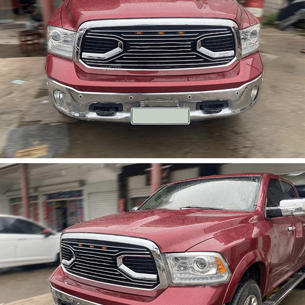 Car Upper Bumper Hood Mesh Grid for Dodge RAM1500 2014-2018