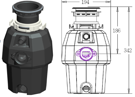 DC Motor Waste Disposer