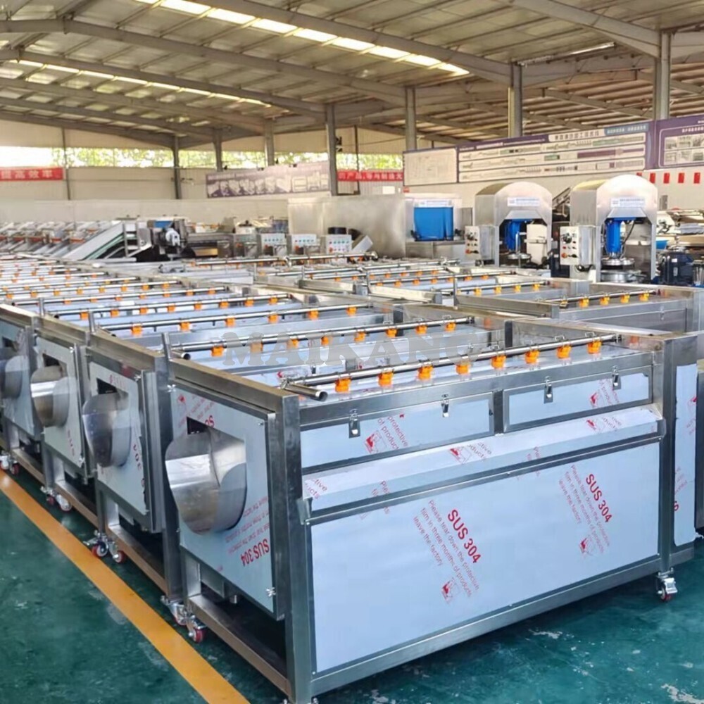 Machine à éplucher et laver à brosses