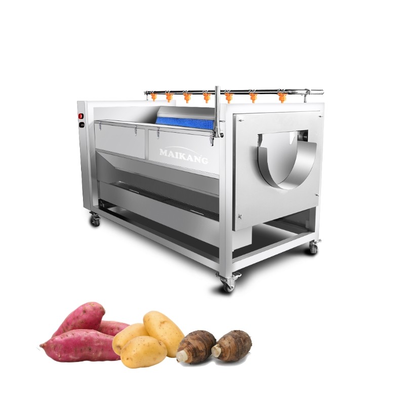 Machine à éplucher et laver à brosses