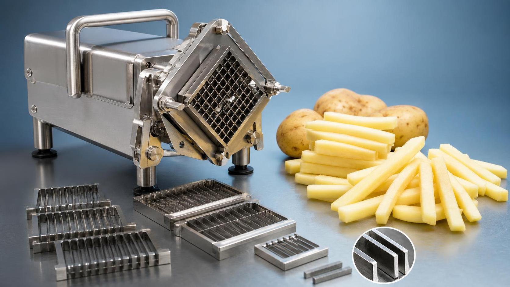 À quelle fréquence faut-il remplacer les lames d'un coupe-frites pour maintenir la qualité des produits ?