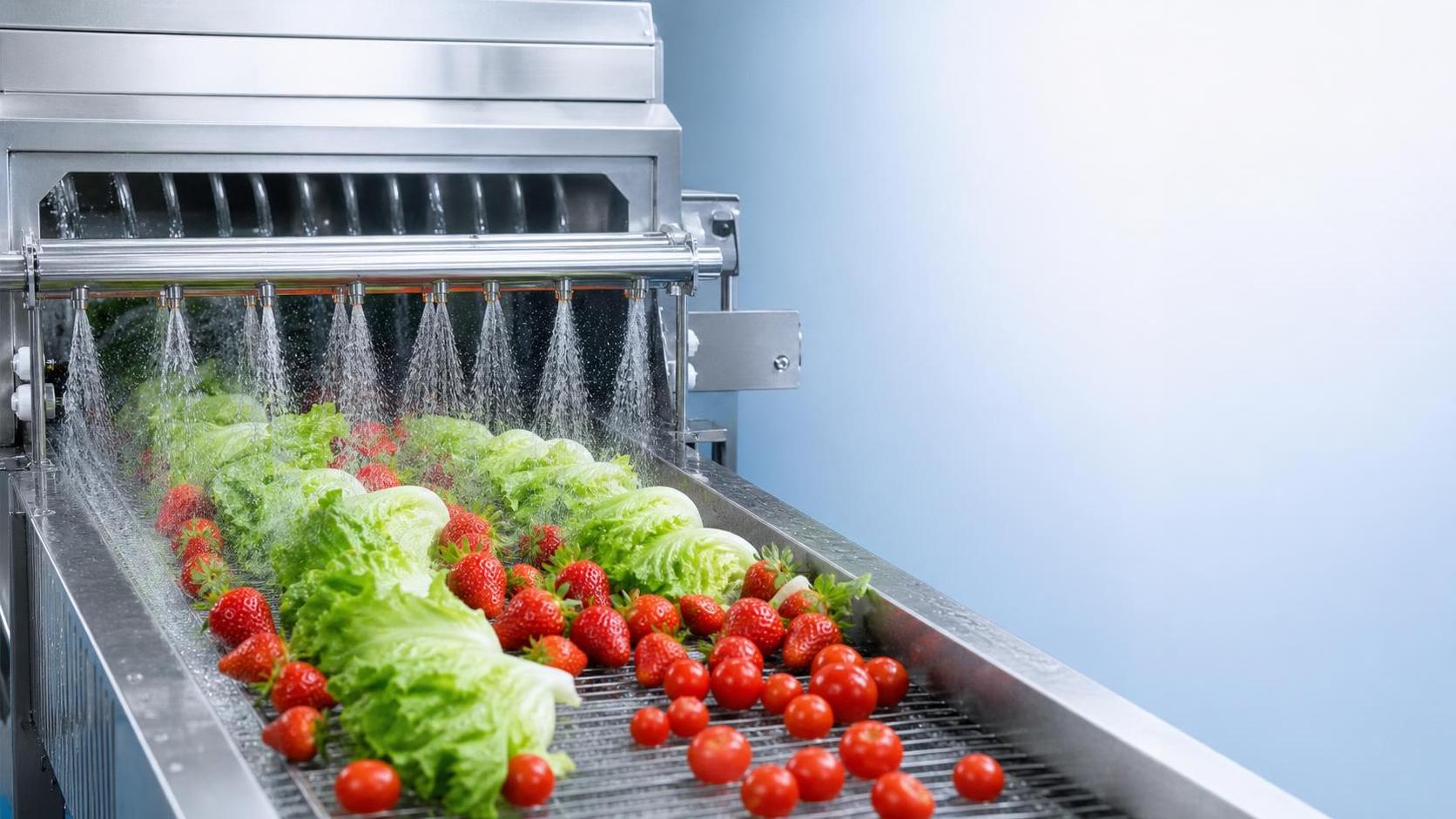 Réglages optimaux d’une laveuse à légumes par aspersion pour réduire les meurtrissures sur les produits fragiles