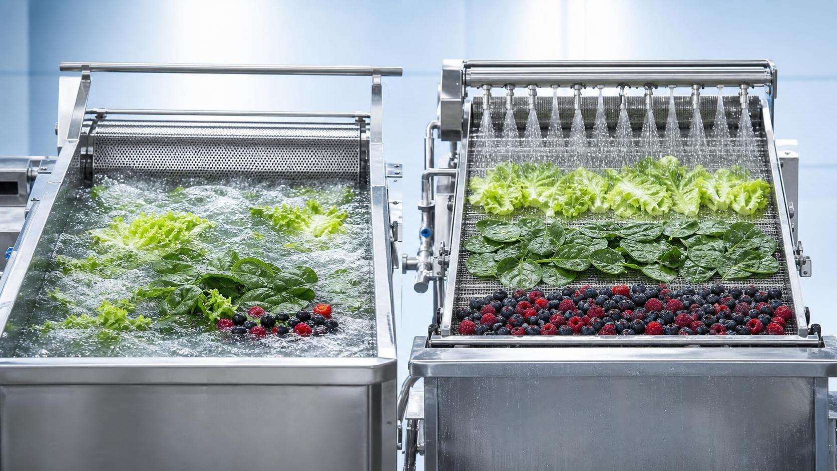 Laveuse à pulvérisation ou laveuse à bulles pour légumes : laquelle convient le mieux aux produits délicats ?