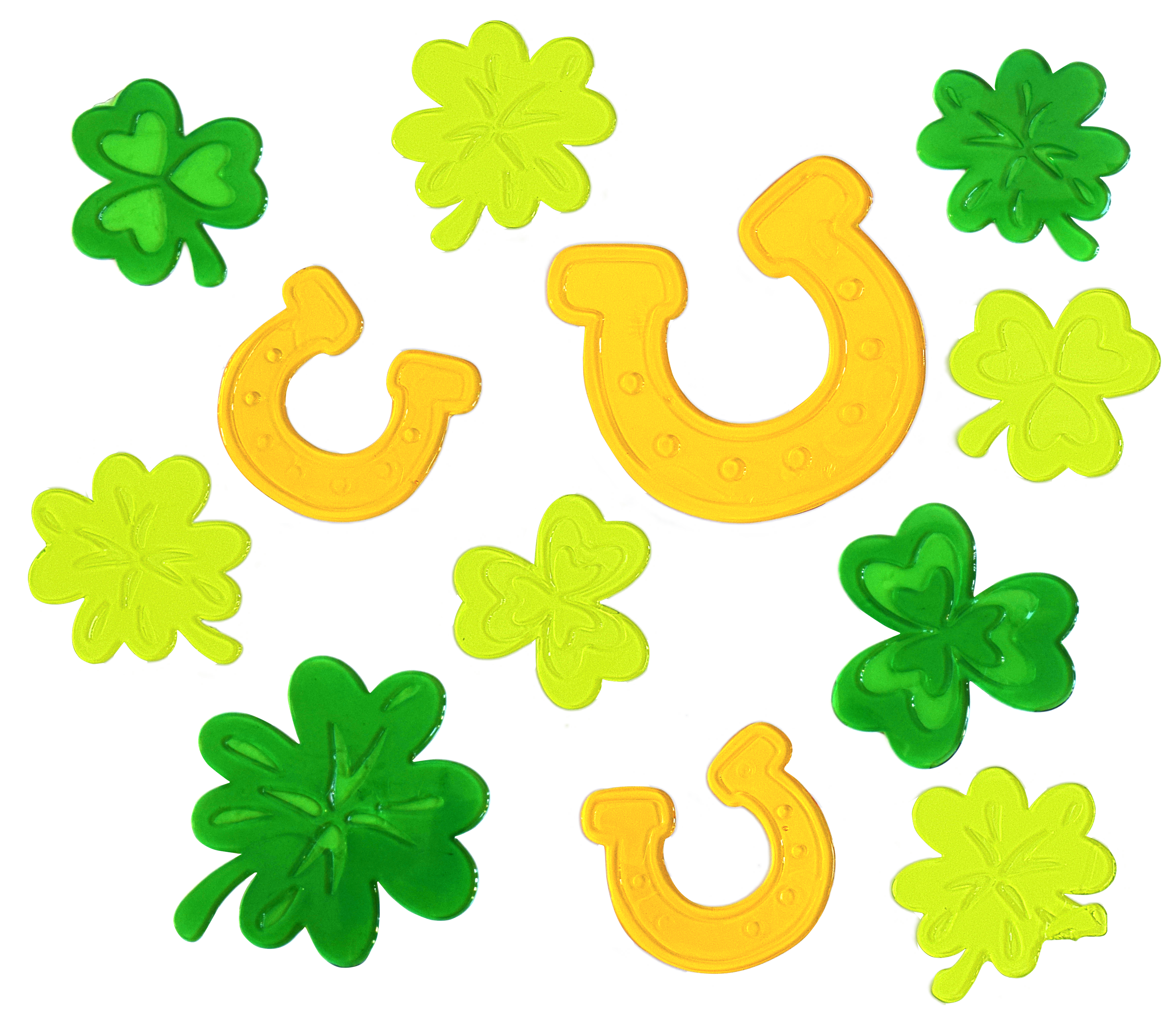 6 piezas de adhesivos de ventana de gel para el Día de San Patricio, decoración irlandesa de trébol, sombrero de copa y duende de la suerte, decoraciones para oficina, suministros para fiestas y regalos