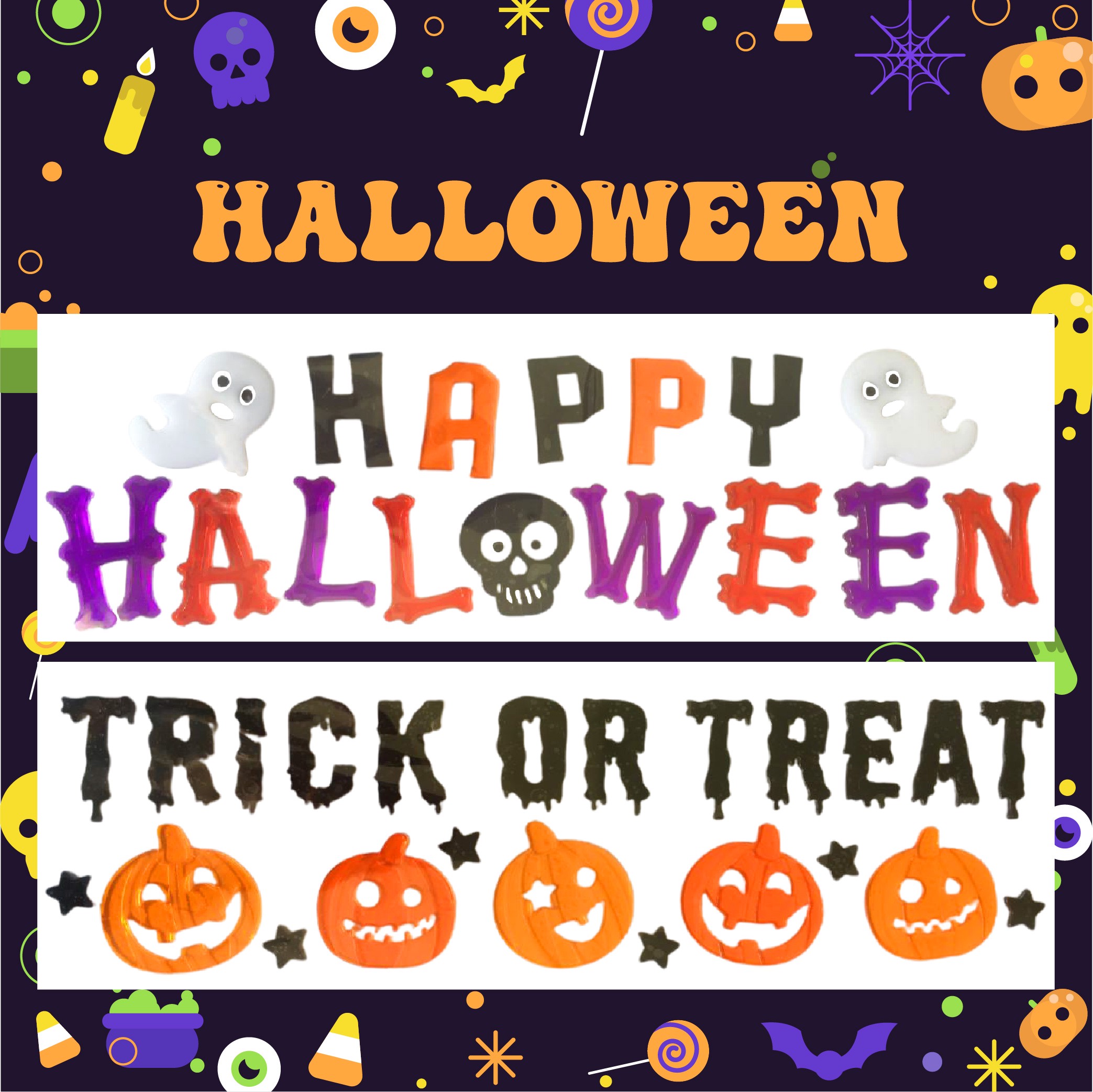 Pegatinas de gel para ventanas de Halloween: fantasmas, calabazas, murciélagos, brujas, gatos, Boo, sangre, decoraciones para fiestas en casa y ventanas