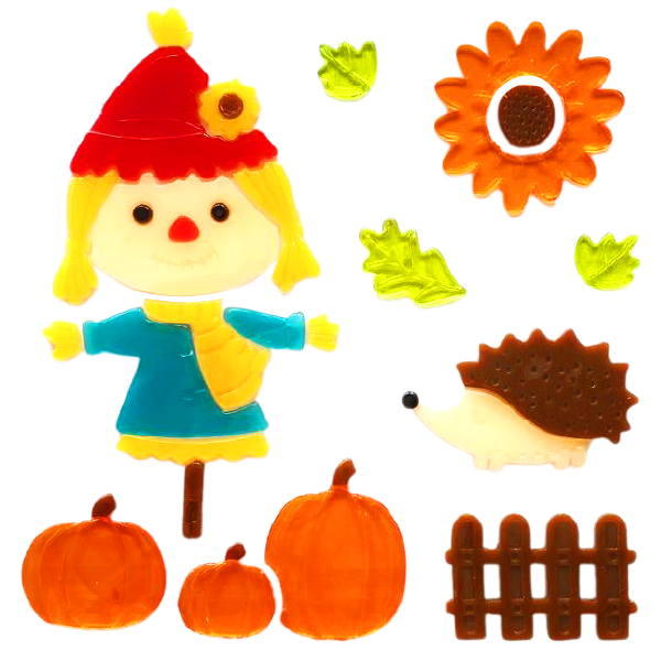 Adhesivos de gel otoñales para ventanas de vidrio, adhesivos de gel para Acción de Gracias, Hola otoño hojas, calabaza para decoración de ventanas de fiestas de otoño