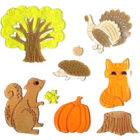 6 hojas de adhesivos de gel otoñales para ventanas de vidrio, adhesivos de gel de otoño y Acción de Gracias, hojas de Hola otoño, calabaza para decoración de ventanas de vacaciones de otoño
