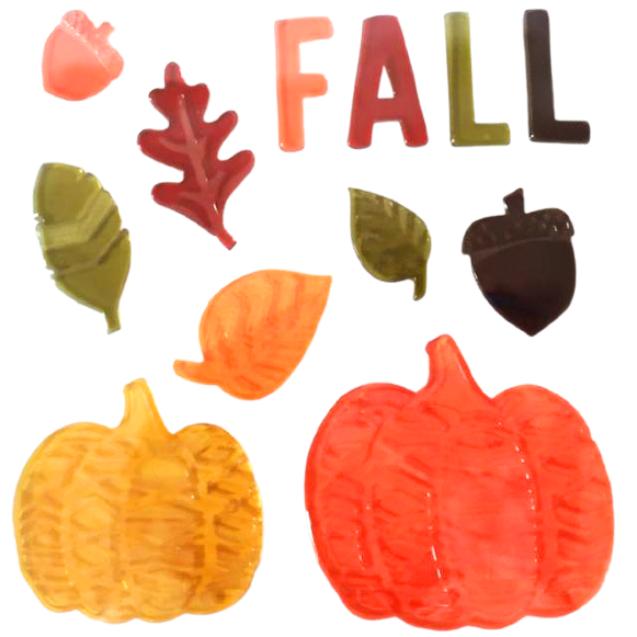 6 hojas de adhesivos de gel otoñales para ventanas de vidrio, adhesivos de gel de otoño y Acción de Gracias, hojas de Hola otoño, calabaza para decoración de ventanas de vacaciones de otoño