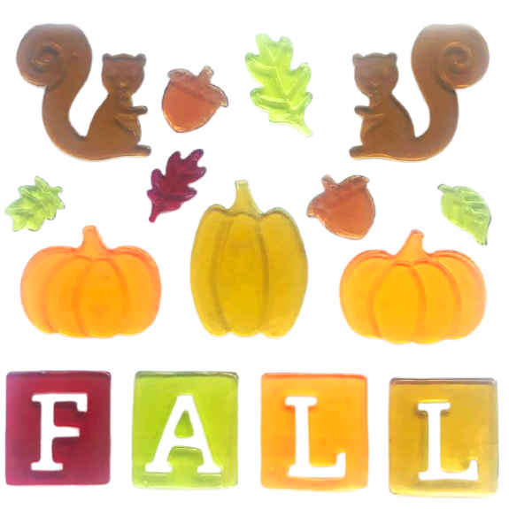 6 hojas de adhesivos de gel otoñales para ventanas de vidrio, adhesivos de gel de otoño y Acción de Gracias, hojas de Hola otoño, calabaza para decoración de ventanas de vacaciones de otoño