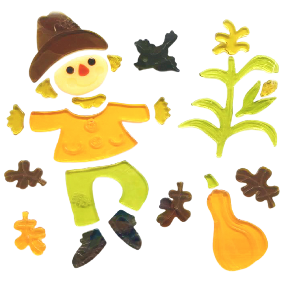 6 hojas de adhesivos de gel otoñales para ventanas de vidrio, adhesivos de gel de otoño y Acción de Gracias, hojas de Hola otoño, calabaza para decoración de ventanas de vacaciones de otoño