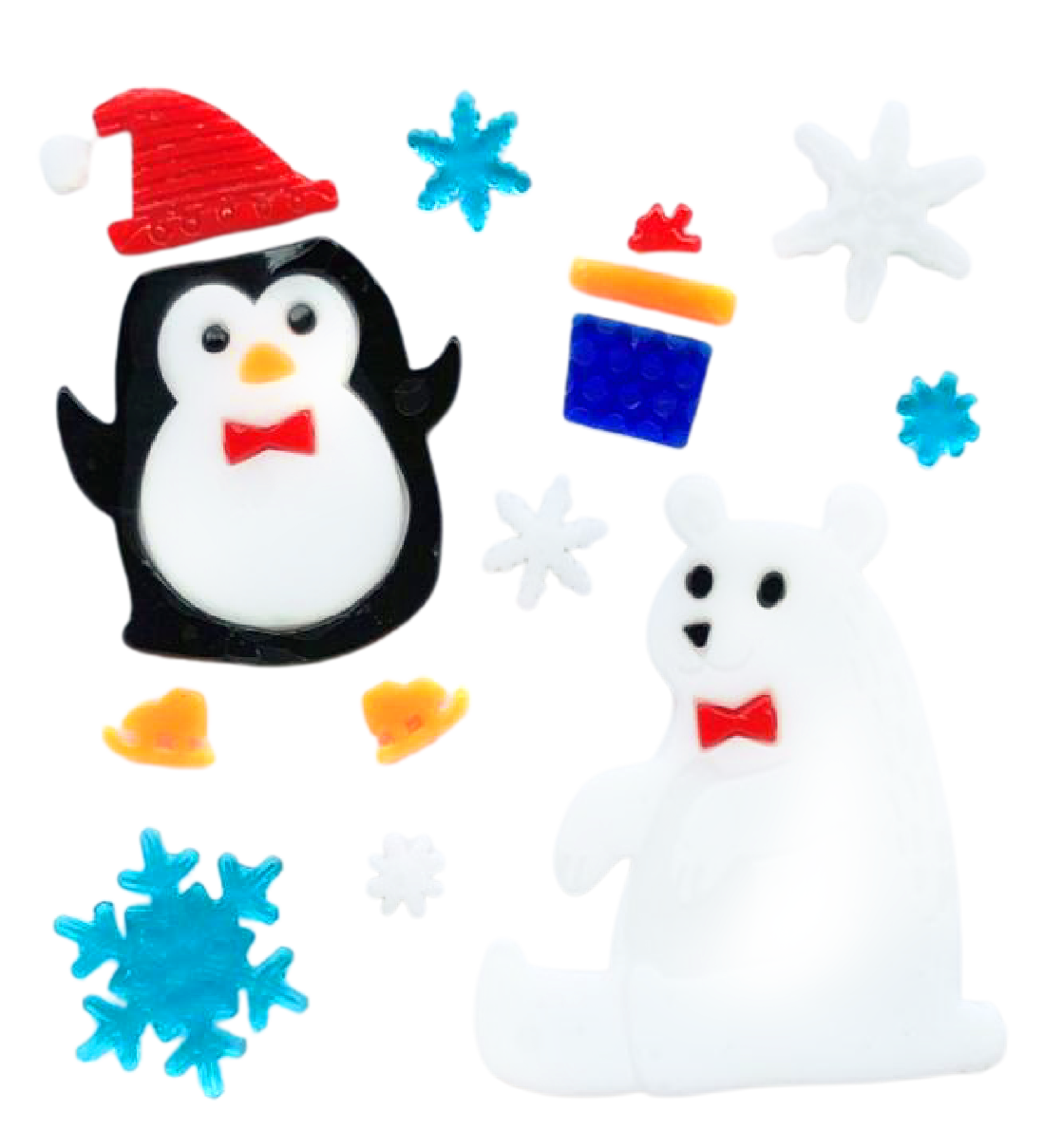 Adhesivos de gel para ventanas de Navidad - Pegatinas de ventana navideñas de Papá Noel, muñeco de nieve, copo de nieve, pingüino, árbol de Navidad y regalo para niños