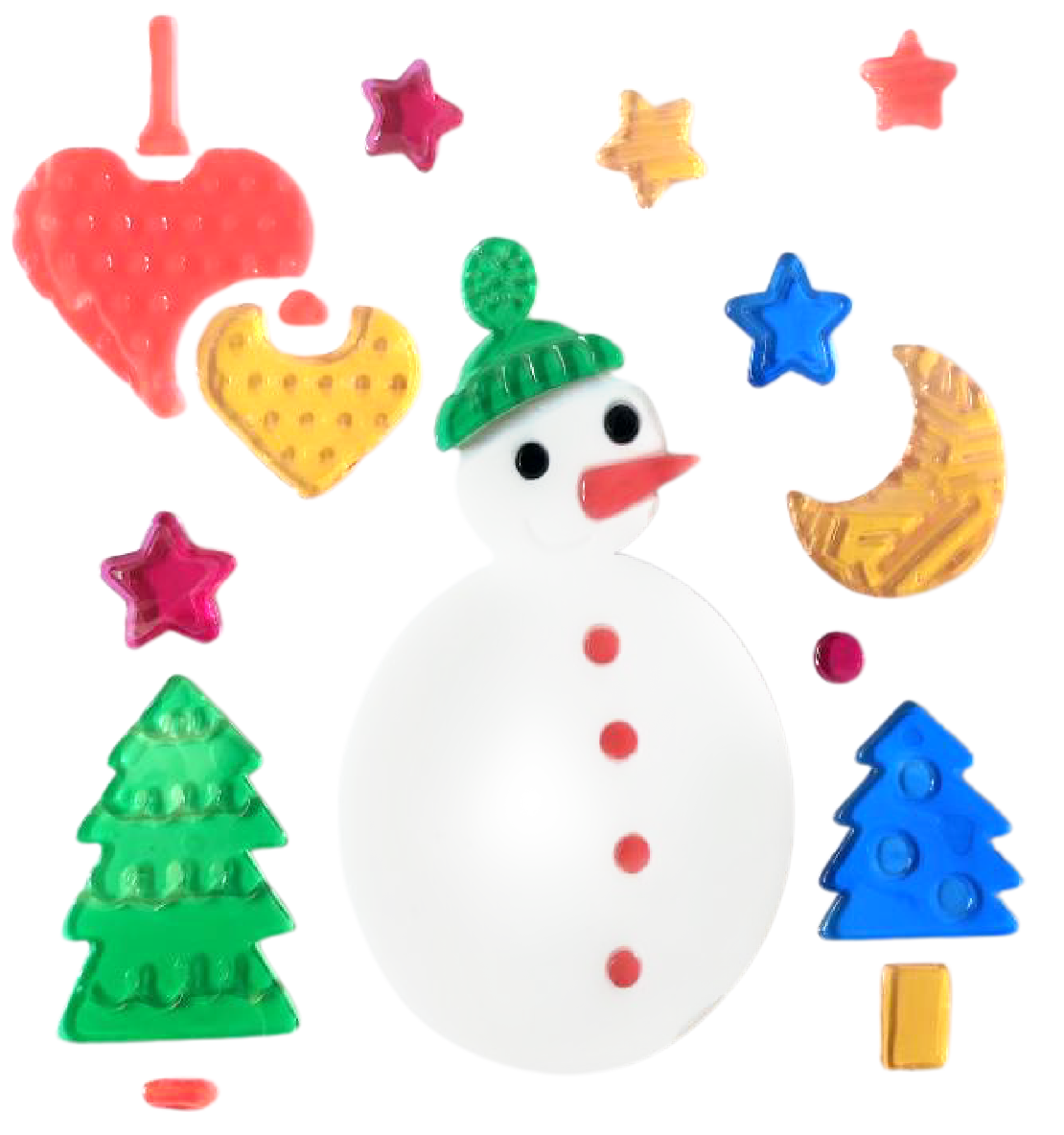 Adhesivos de gel para ventanas de Navidad - Pegatinas de ventana navideñas de Papá Noel, muñeco de nieve, copo de nieve, pingüino, árbol de Navidad y regalo para niños