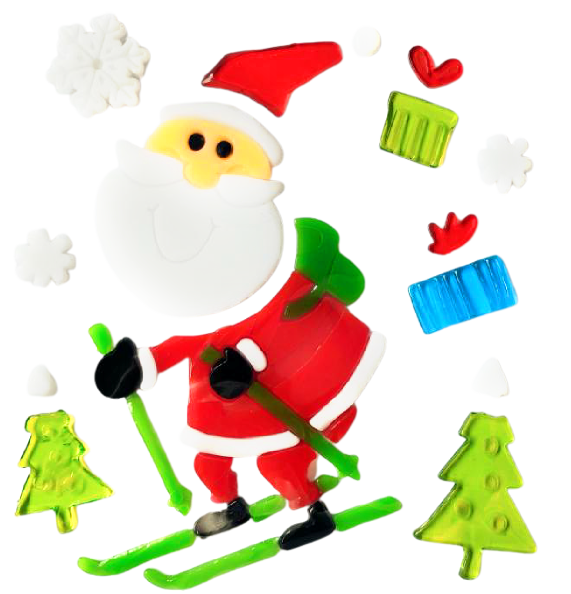 Adhesivos de gel para ventanas de Navidad - Pegatinas de ventana navideñas de Papá Noel, muñeco de nieve, copo de nieve, pingüino, árbol de Navidad y regalo para niños