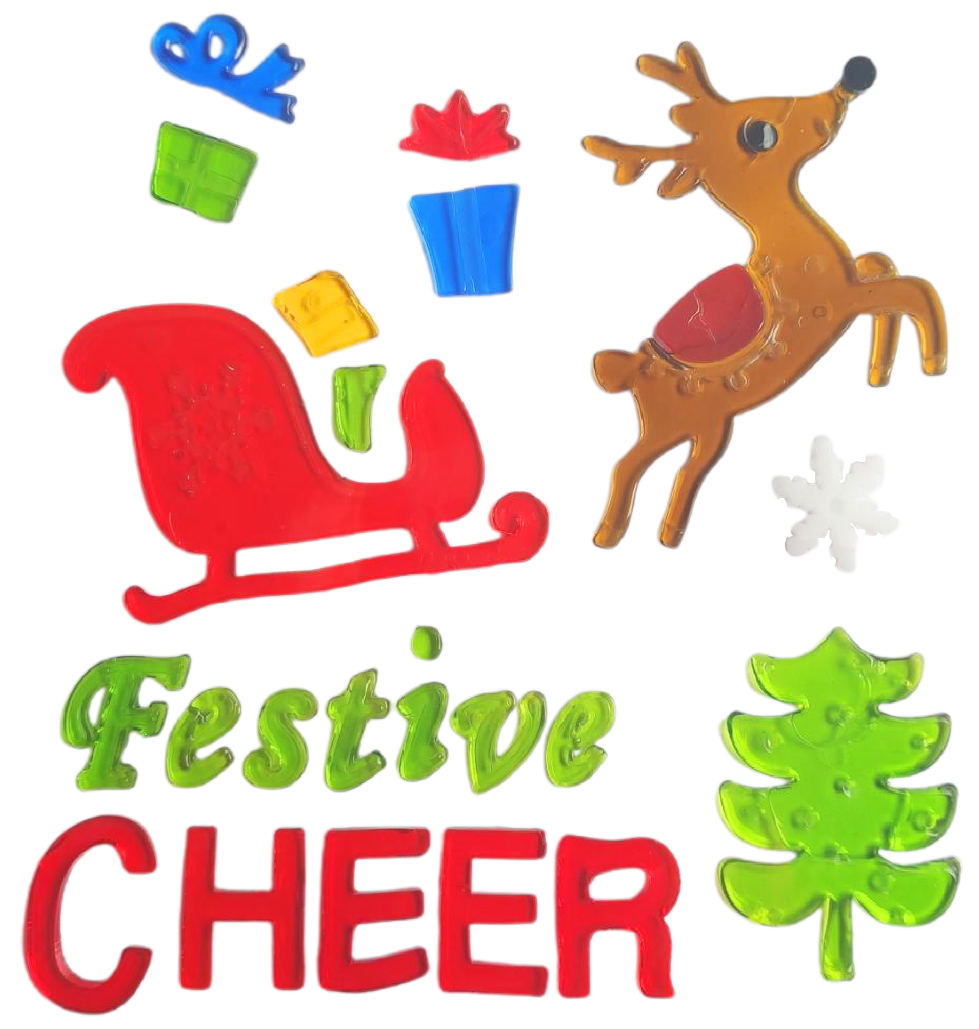 Adhesivos de gel para ventanas de Navidad - Pegatinas de ventana navideñas de Papá Noel, muñeco de nieve, copo de nieve, pingüino, árbol de Navidad y regalo para niños