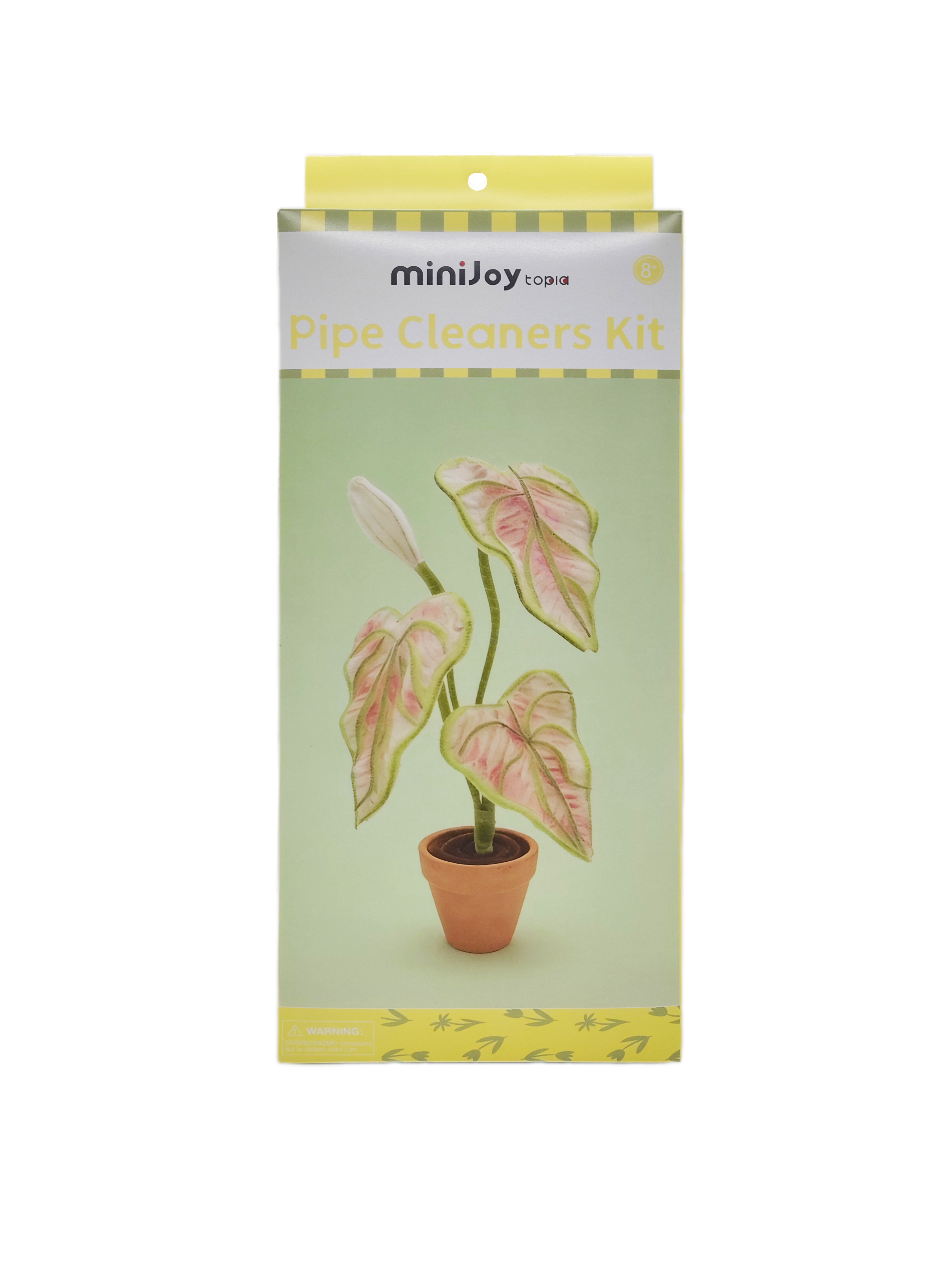 Kit de manualidades con limpiapipas, juego DIY de planta caladium blanca verde rosa con tallos de chenilla, suministros de arte para decoración creativa de habitaciones, kit de manualidades al por mayor para niños y adultos, regalo pastel para amantes de las plantas