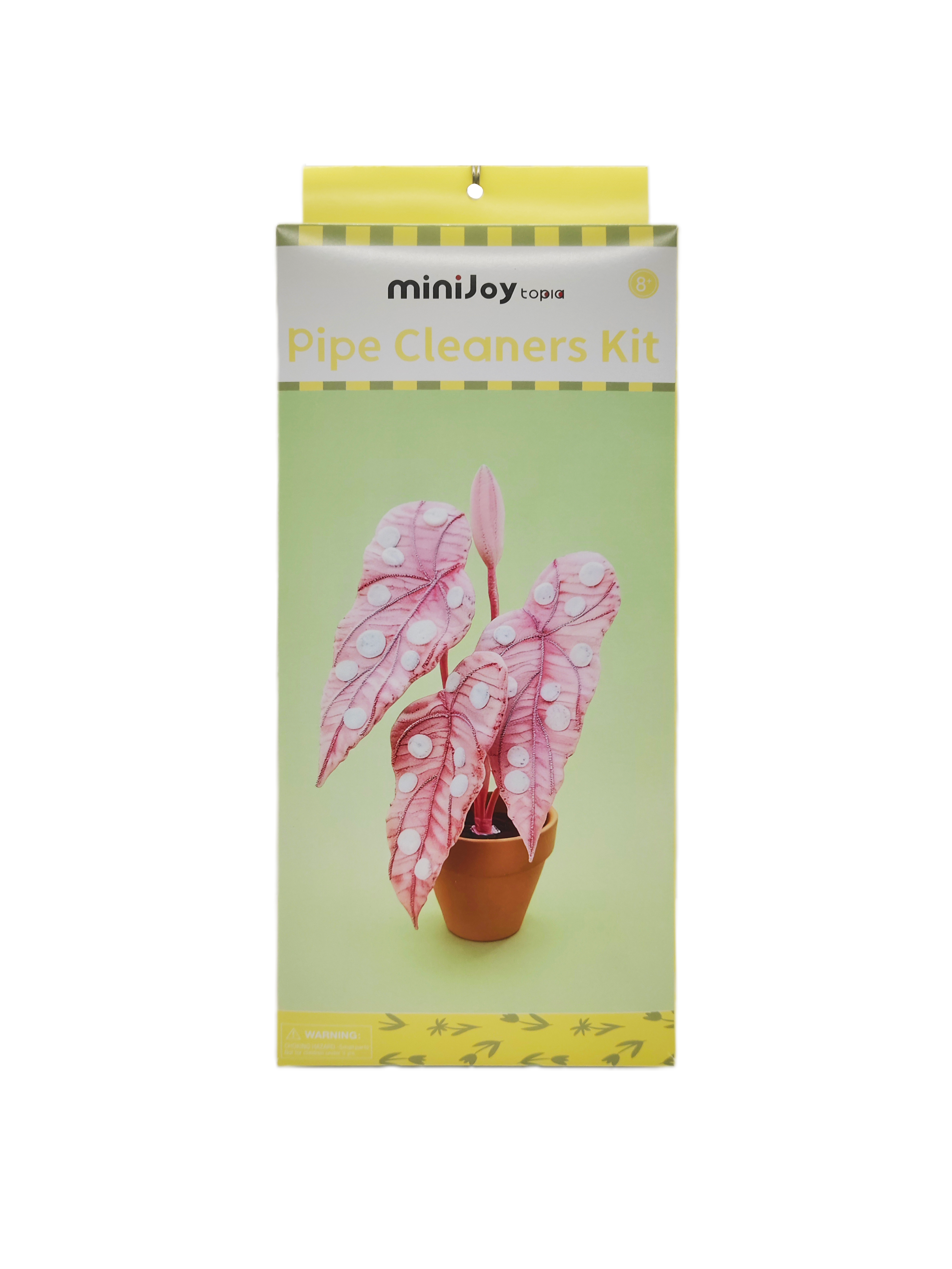 Kit de manualidades con limpiapipas, set DIY de tallos de chenilla de planta begonia rosa de lunares, materiales artísticos creativos para decoración de habitaciones, kit de manualidades al por mayor para niños y adultos, regalo encantador para amantes de las plantas