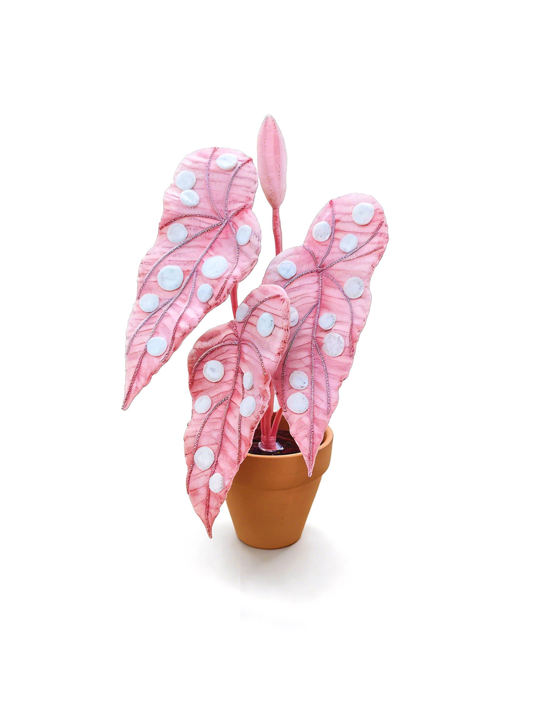 Kit de manualidades con limpiapipas, set DIY de tallos de chenilla de planta begonia rosa de lunares, materiales artísticos creativos para decoración de habitaciones, kit de manualidades al por mayor para niños y adultos, regalo encantador para amantes de las plantas