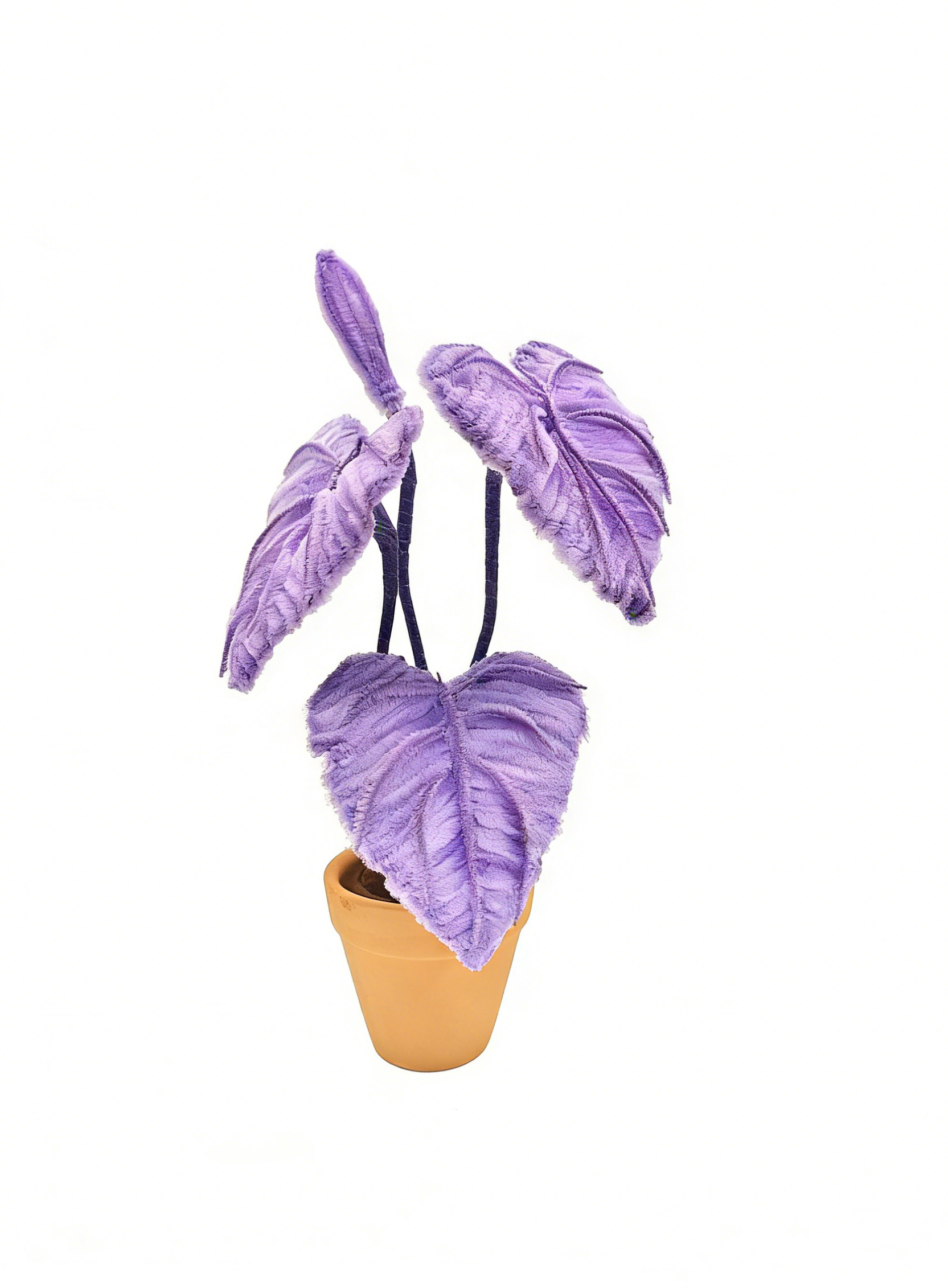 Kit de manualidades con limpiapipas, set DIY de tallos de chenilla de planta Alocasia morada, materiales de arte para decoración creativa de habitaciones, kit de manualidades al por mayor para niños y adultos, regalo para amantes de las plantas de estilo melancólico