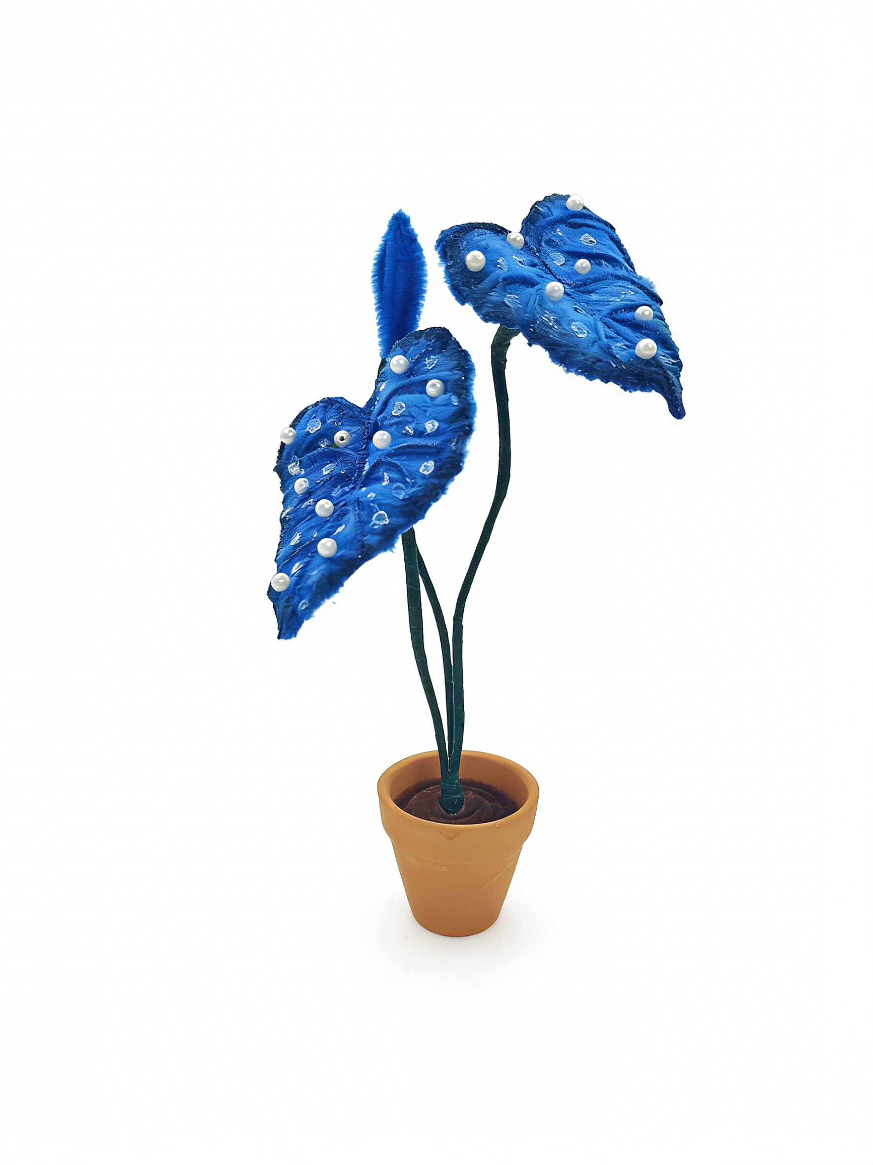 Kit de manualidades con limpiapipas, set DIY de planta monstera azul con tallos de chenilla, creativos materiales de arte para decoración de habitaciones con perlas e instrucciones, kit de manualidades a granel de 200pcs para niños y adultos, regalo DIY único para amantes de las plantas