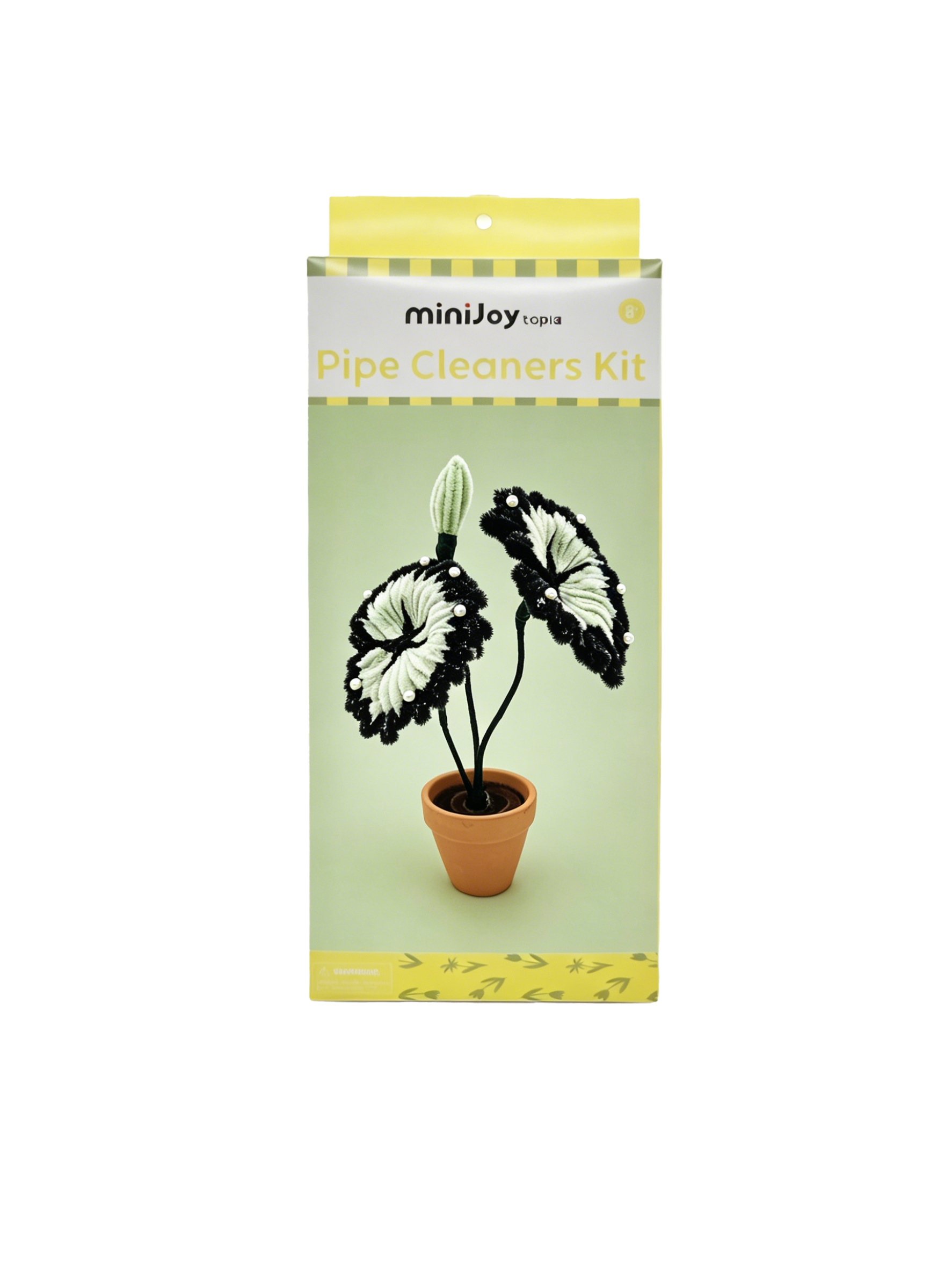 Kit de manualidades con limpiapipas, set DIY de tallos de chenilla de planta caladium negra y verde con cuentas de perlas, materiales artísticos creativos para decoración de habitaciones, kit de manualidades al por mayor para niños y adultos, regalo para amantes de las plantas de estilo gótico