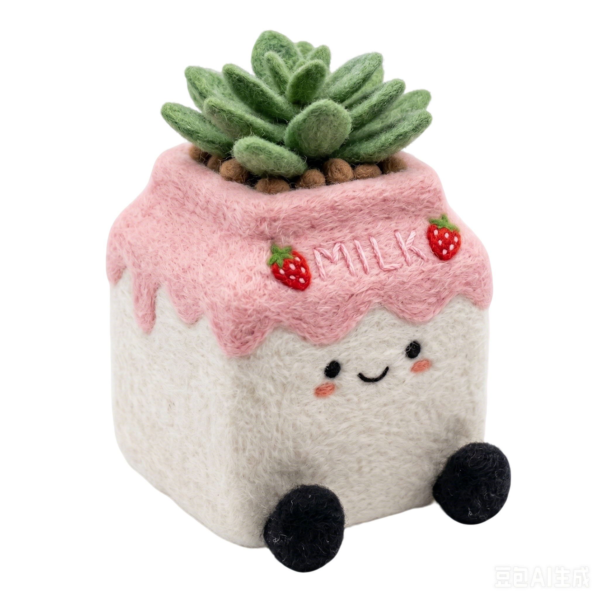 Kit de fieltrado con aguja de helado de fresa, set de manualidades DIY con lana afieltrada, herramientas, base de espuma e instrucciones, kit de muñeco de comida fácil para principiantes, decoración artesanal o manualidad para hacer un llavero para adultos, regalo de Navidad o cumpleaños