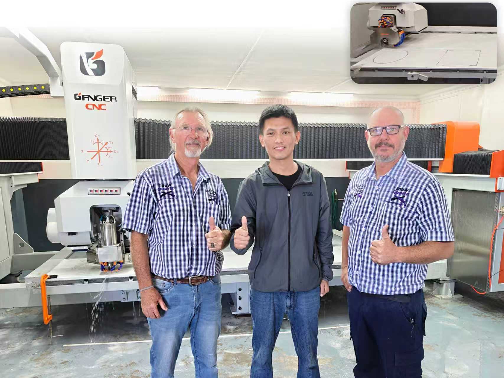 GANGER CNC envoie l'ingénieur Lin en Afrique du Sud pour une formation technique sur site sur les machines de découpe de ponts