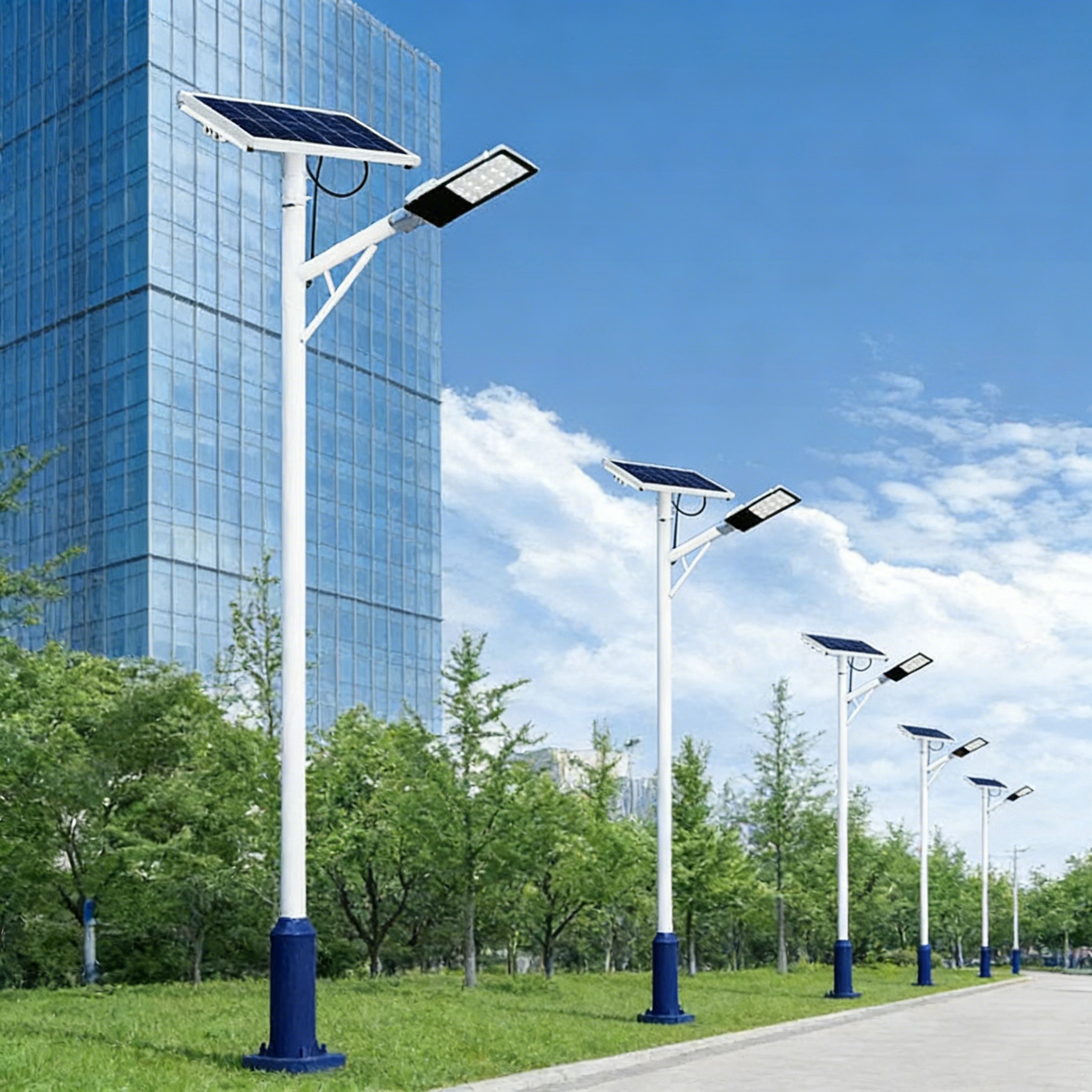 What are the components of solar street lights?