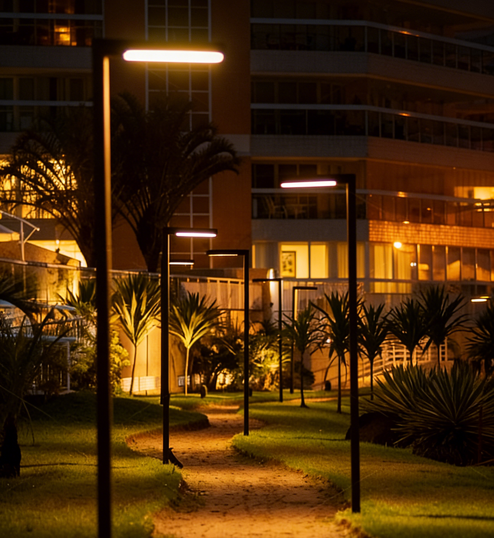 What is the difference between street lights and courtyard lights?