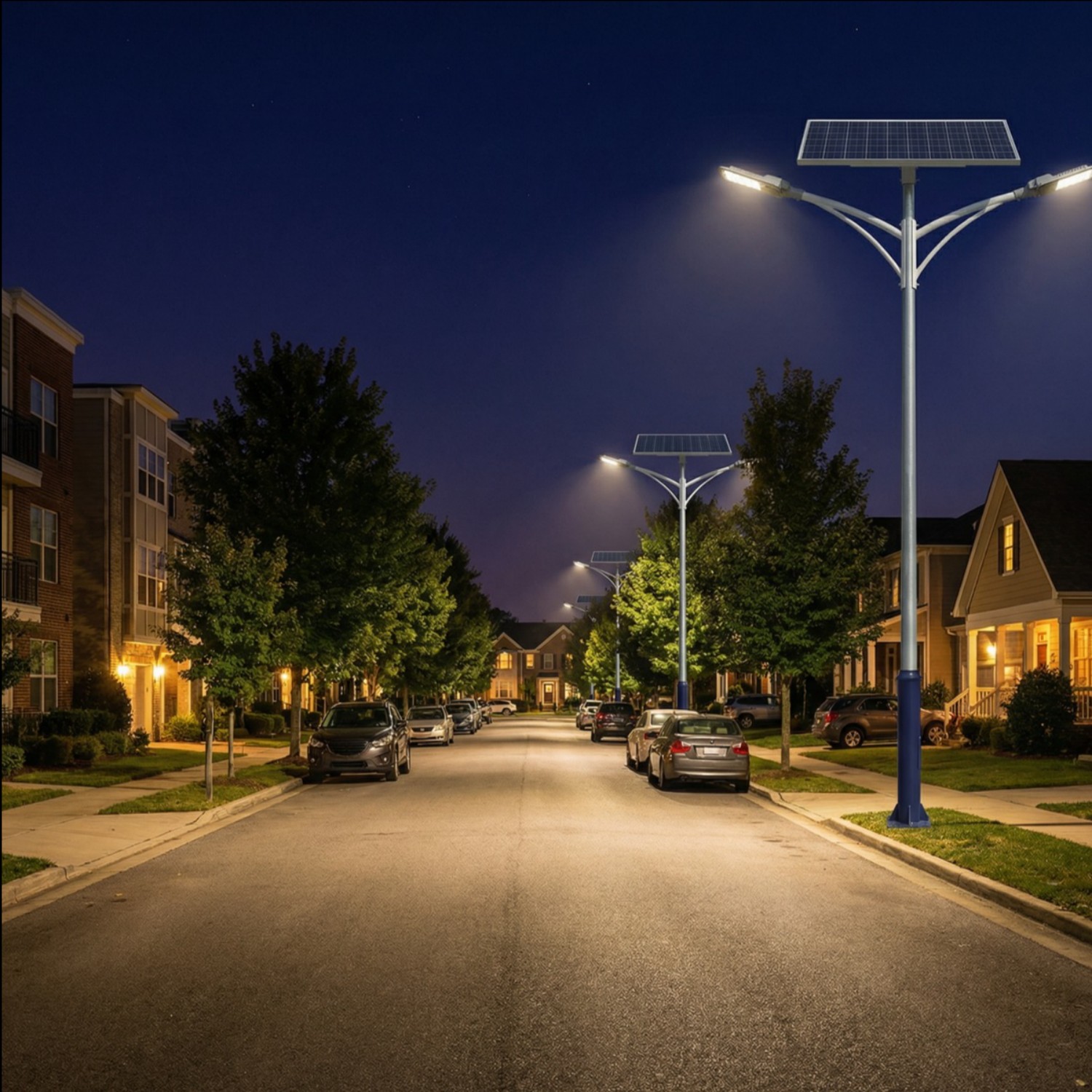 Split type dual arm, IP65 outdoor waterproof solar street light