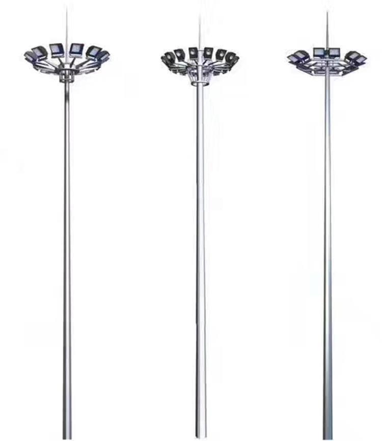 LED street lamp post, 20m 25m 30m, galvanized high pole lighting lamp post, equipped with 500w, 600w, 800w high-power lamps