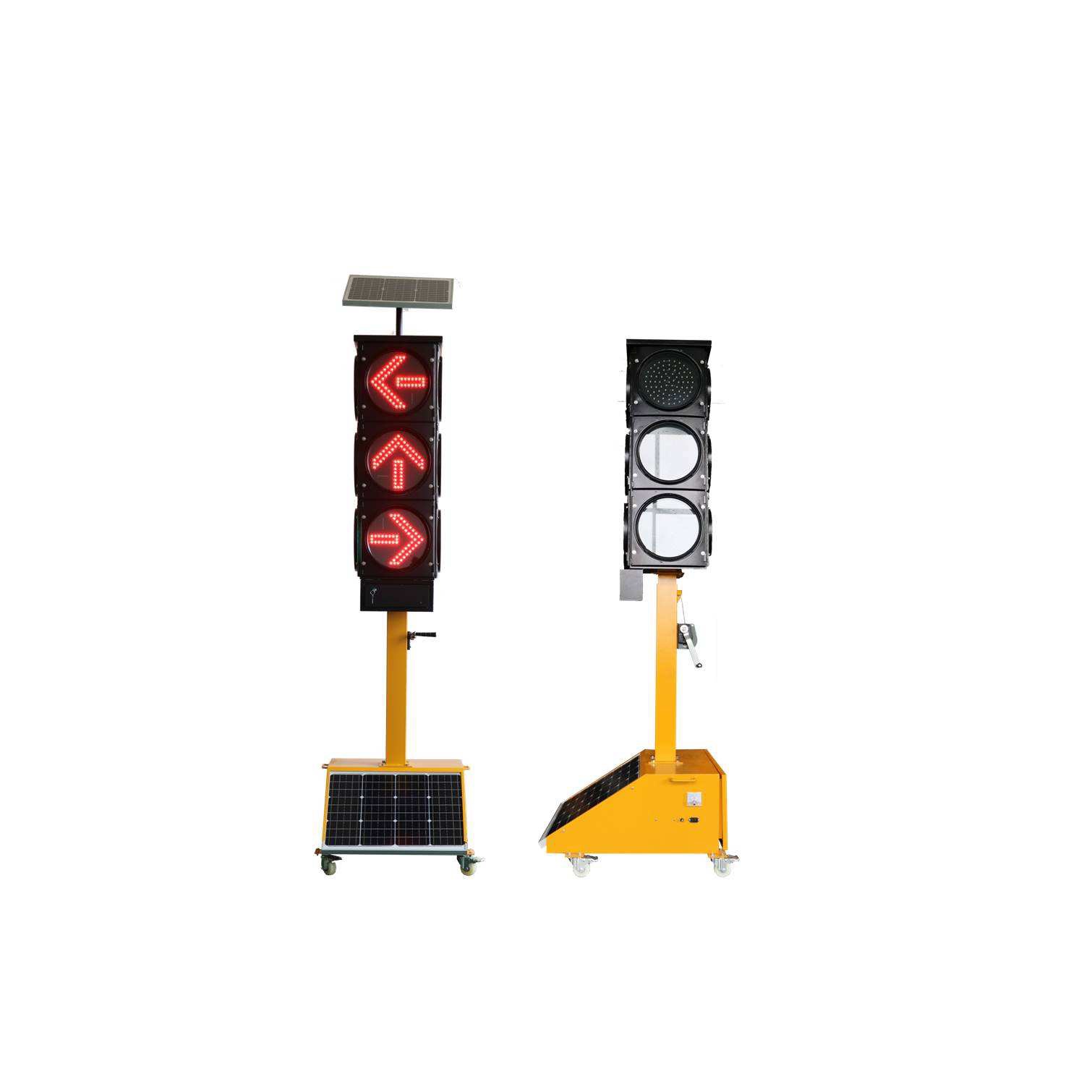 Portable traffic light with intelligent LED and solar panel
