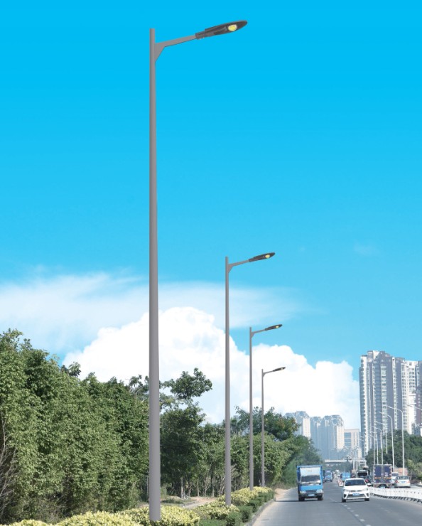 Galvanized steel square outdoor street lamp pole 3m-14m
