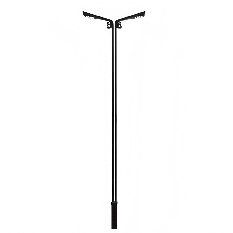 Hot dip galvanized steel, double arm antique street lamp post, 6m/8m/12m, customizable