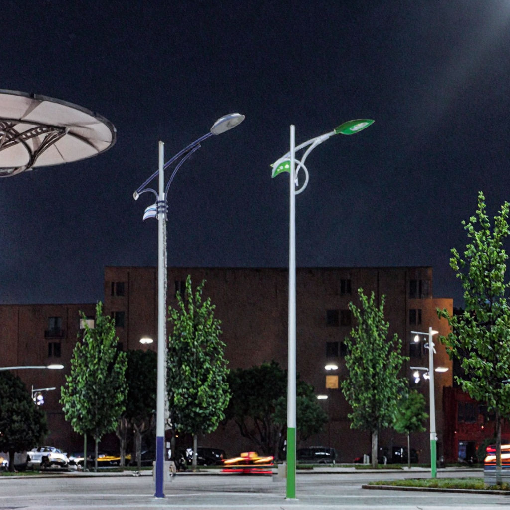 Galvanized circular metal steel street lamp post, length ranging from 6 meters to 13 meters
