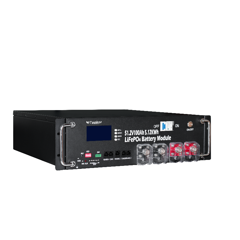 TonKor LR51.2-100 5.12kWh 51.2V LCD 디스플레이 및 CAN RS485 BMS가 탑재된 LiFePO4 배터리 모듈