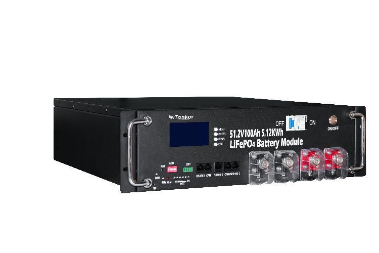 TonKor LR51.2-100 5.12kWh 51.2V LCDディスプレイ搭載CAN RS485 BMS対応LiFePO4バッテリーモジュール
