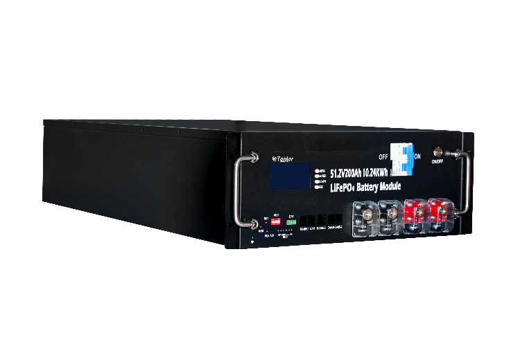 Módulo de batería TonKor LR51.2-200 10.24kWh 51.2V LiFePO4 con BMS inteligente y pantalla LCD