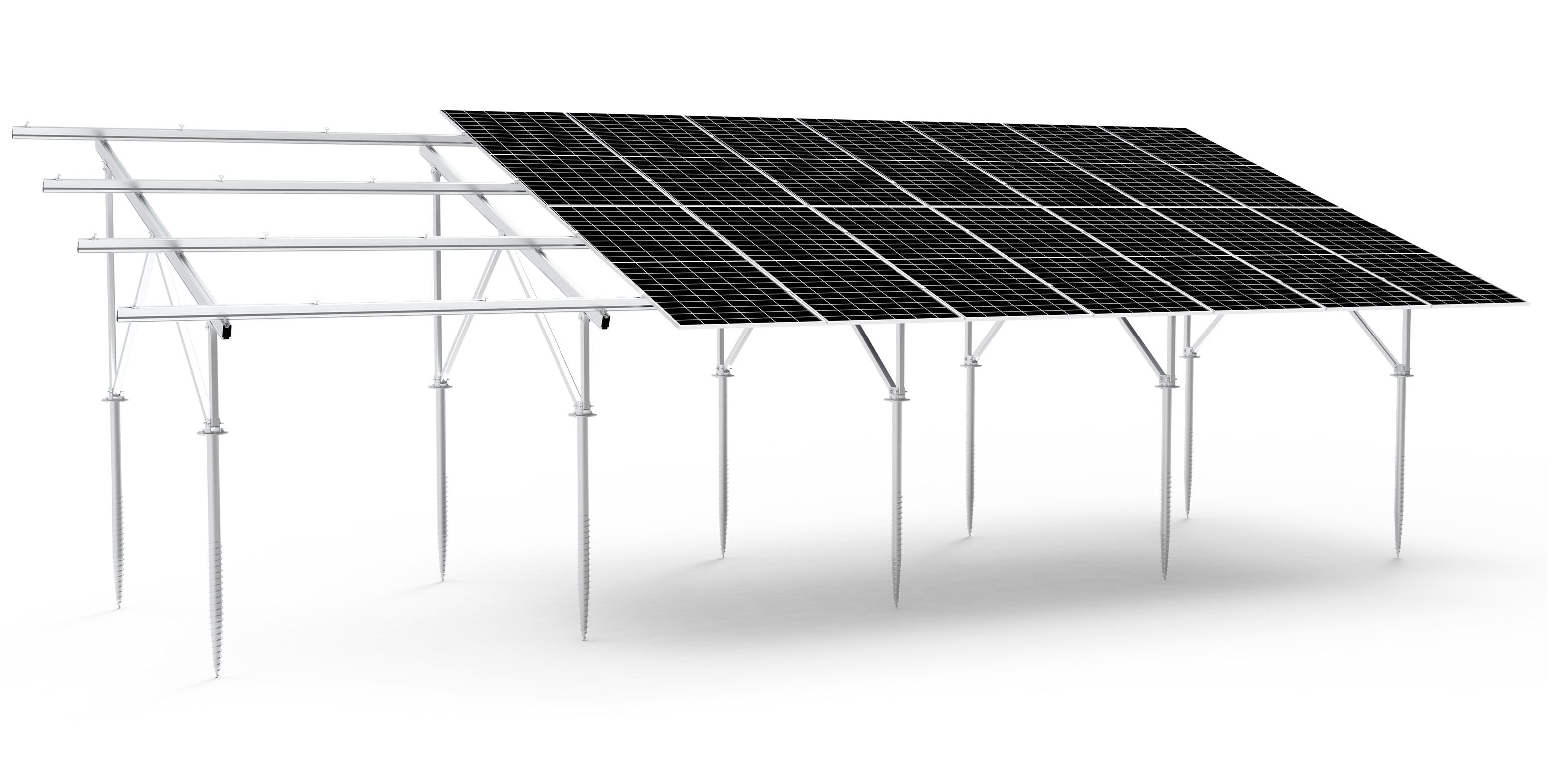 TonKor Montaje en tierra de aluminio de doble pila