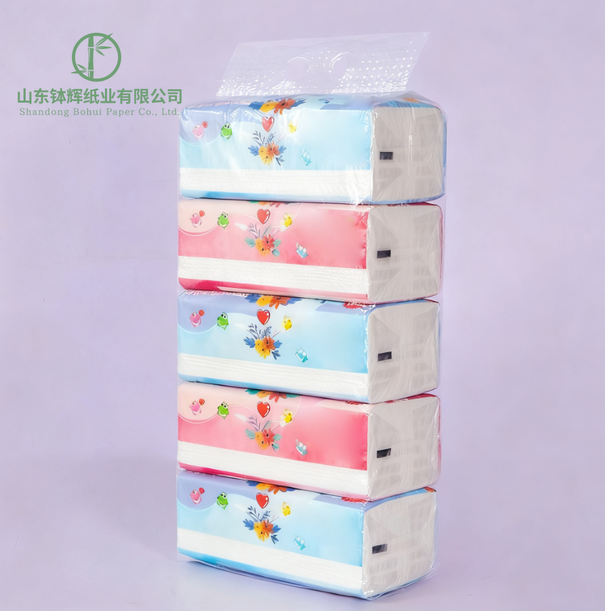Facial Tissue Paper with White Plastic Packaging