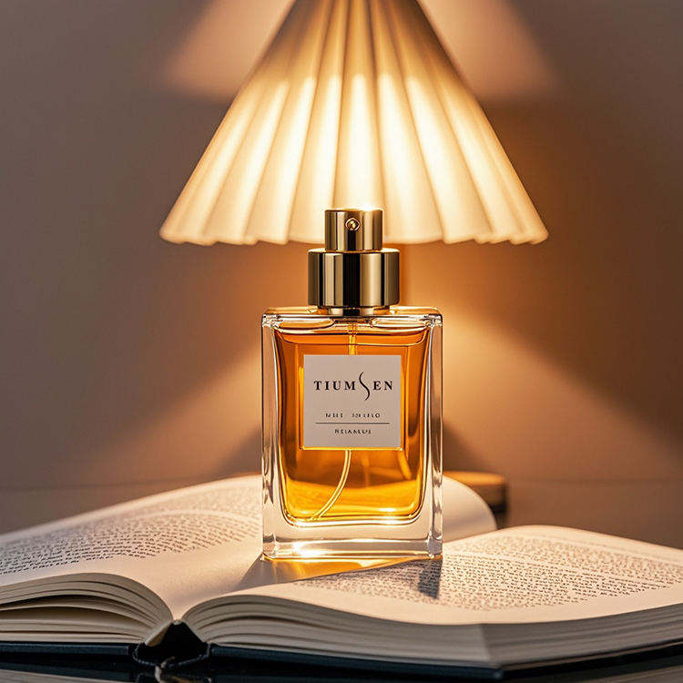 High End Empty Luxury Glass 50ml 100ml champagne Color Custom logo Spray Unique Perfume Bottle Reusable