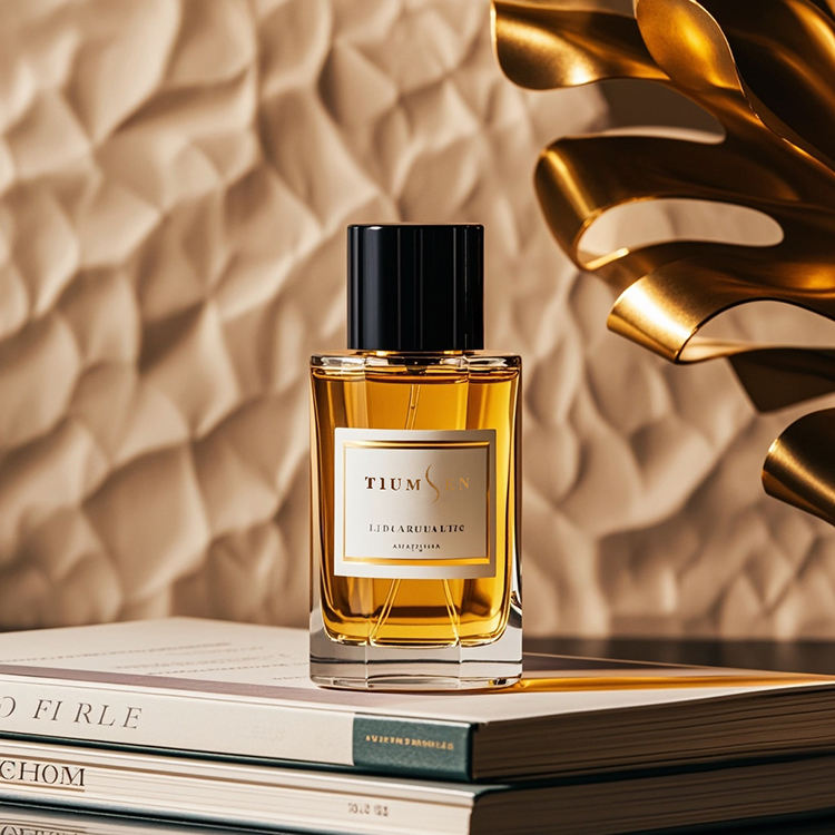 High End Empty Luxury Glass 50ml 100ml champagne Color Custom logo Spray Unique Perfume Bottle Reusable