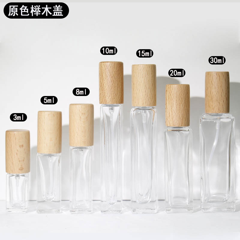 High End Empty Luxury Glass 50ml 100ml champagne Color Custom logo Spray Unique Perfume Bottle Reusable