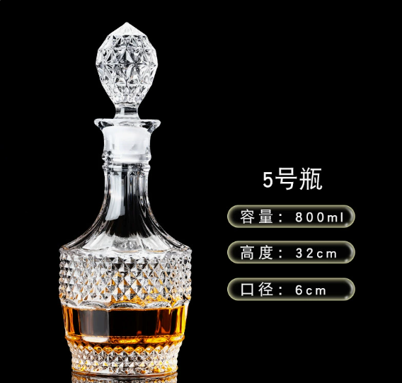 Wholesales Crystal Glass Wine Bottles Whiskey Bottles and Transparent Glass Used for Storing Wine
