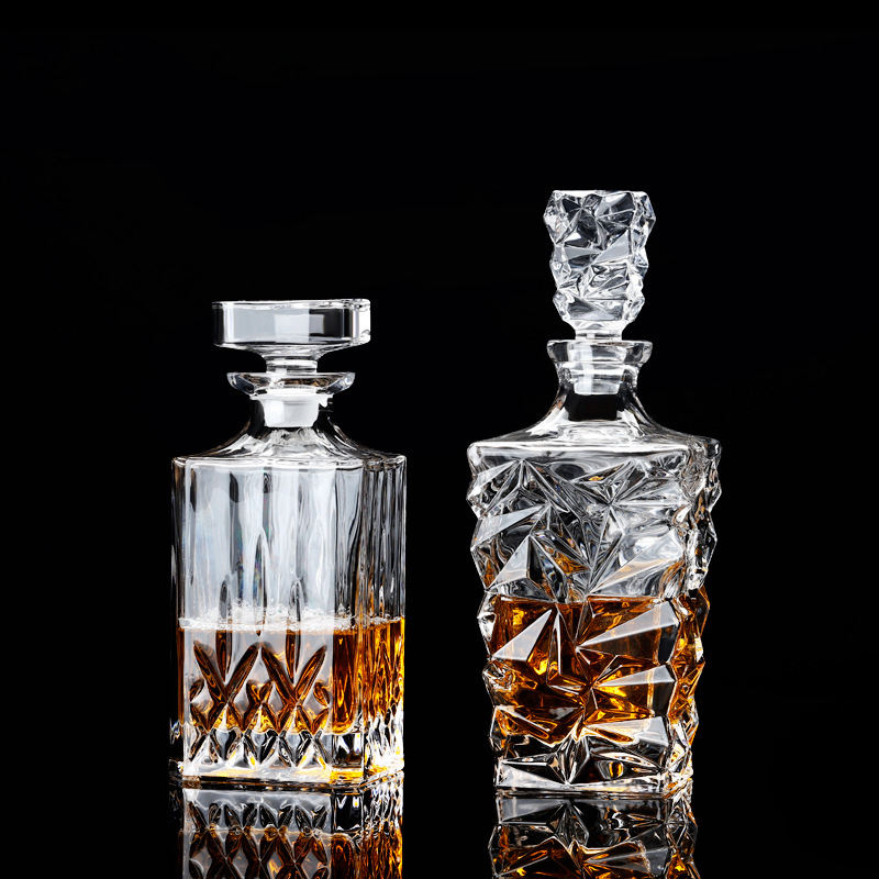 Wholesales Crystal Glass Wine Bottles Whiskey Bottles and Transparent Glass Used for Storing Wine