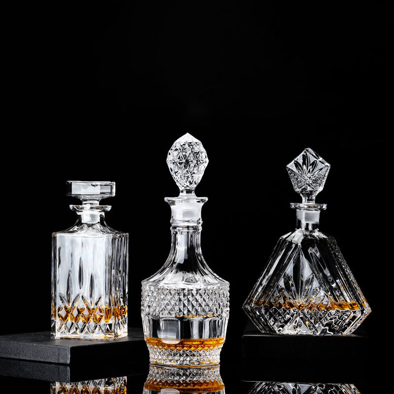 Wholesales Crystal Glass Wine Bottles Whiskey Bottles and Transparent Glass Used for Storing Wine