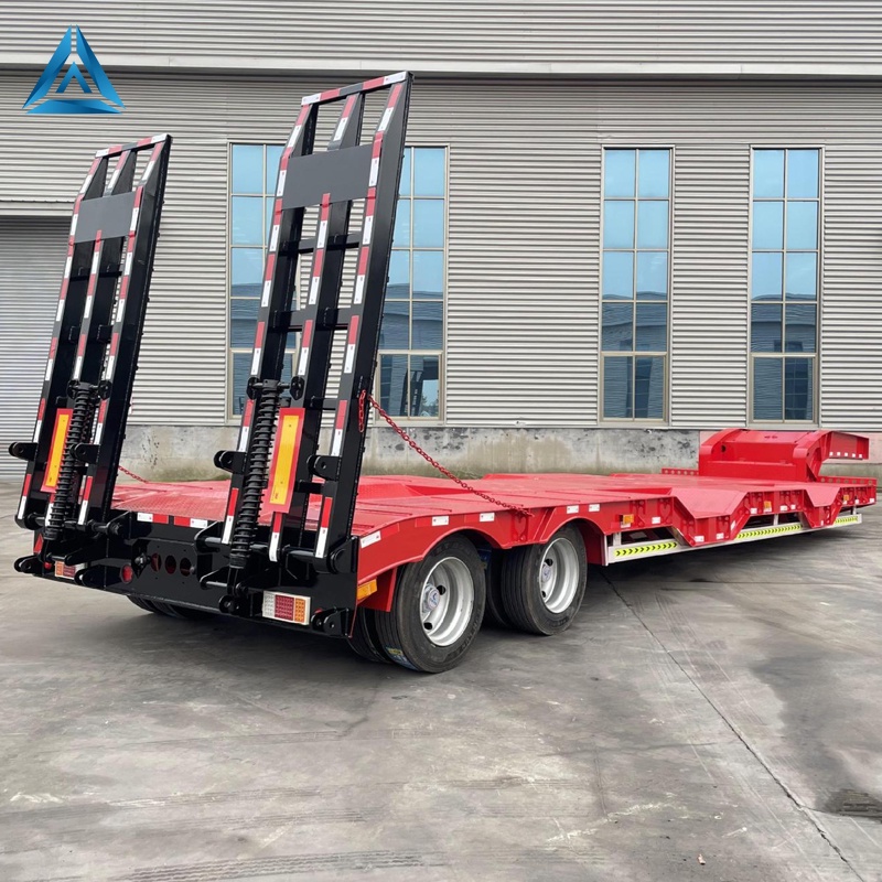 2 Axle 50 Ton Low Bed Semi Trailer
