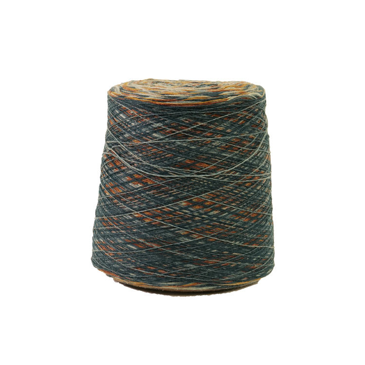 Free sample of China 13NM custom fancy yarn gradient 50% recycled polyester 50% polyester blended knitting recycled yarn