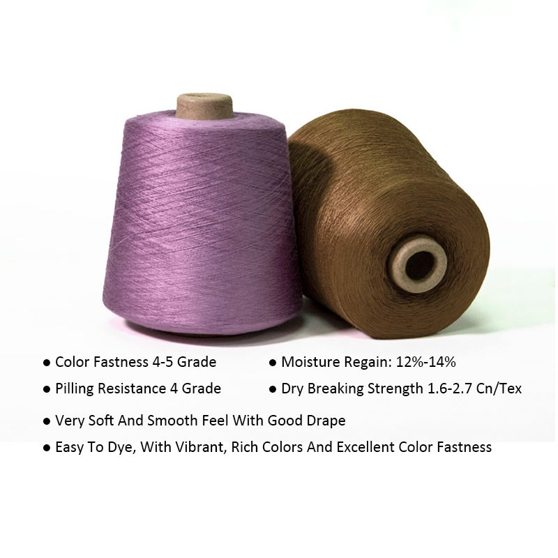 New 100% viscose ring spun artificial silk filament cool summer ice yarn weaving and knitting cooling Gemerceriseerd Katoen Garen