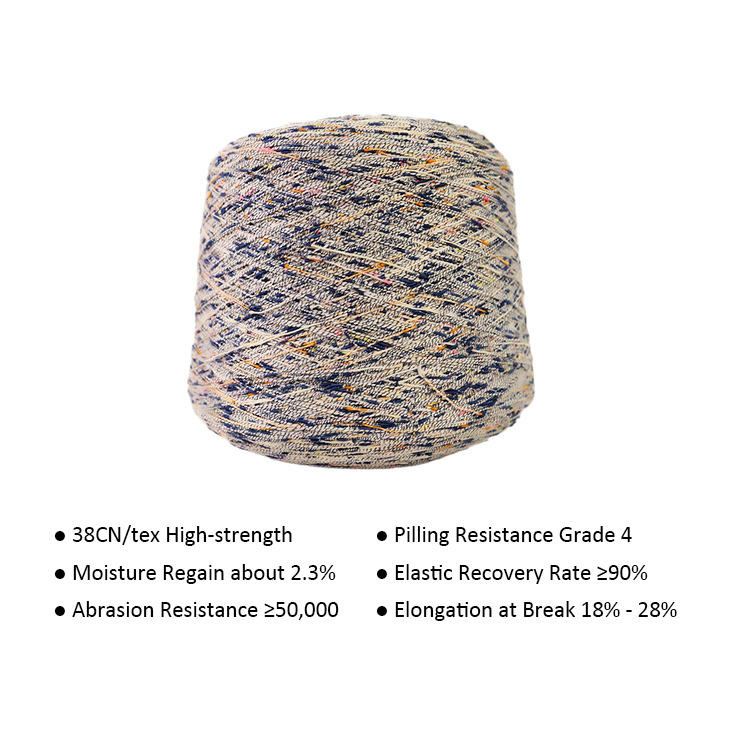 Free sample 6NM package space dyeing yarn cone 50% recycled polyester 33% polyester 17% cotton style blended yarn knitting sales