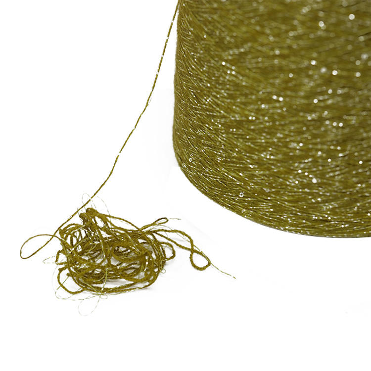 Wholesale Price Shining Glow 28S/2 Ring Spinning Adhesive Polyester Nylon Blended Yarn Silver Silk Metal Fancy Yarn Ribbon Shining